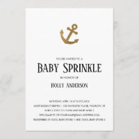 Gold Glitter Anchor Simple Baby Sprinkle