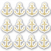 Gold Glitter Anchor Sticker (Voorkant)