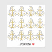 Gold Glitter Anchor Sticker (Vel)