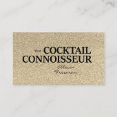 Gold Glitter and Blk Bartender Event Business Card Visitekaartje (Voorkant)