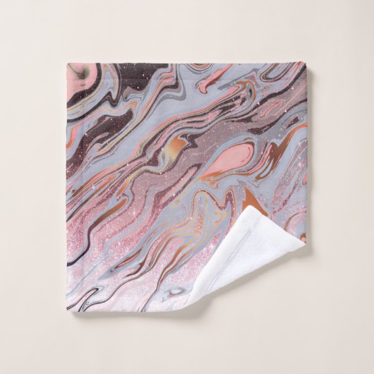 Gold Glitter and Marble Rose Bad Handdoek (Wasdoekje)