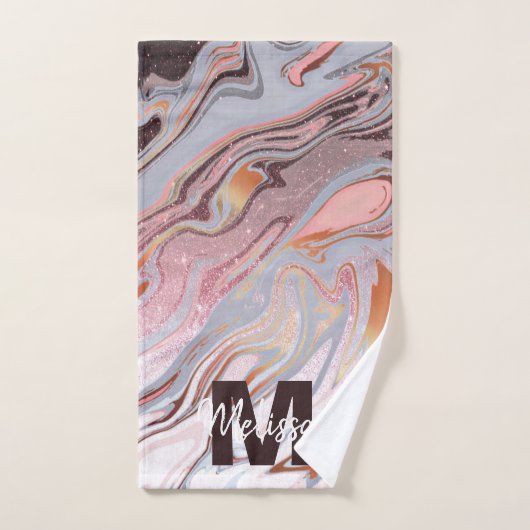 Gold Glitter and Marble Rose Bad Handdoek (Handdoek)