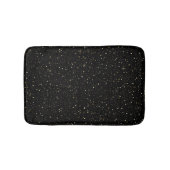 Gold glitter and sparkles on black badmat (Voorkant)