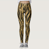 Gold Glitter Animal Print Leggings (Voorkant)