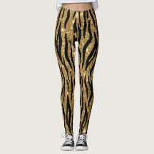 Gold Glitter Animal Print