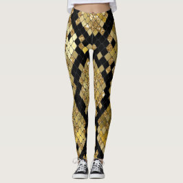 Gold Glitter Animal Print Leggings