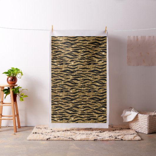 Gold Glitter Animal Print Stof (Voorbeeld)