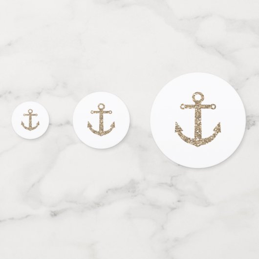 Gold Glitter Anker Nautisch Strand Tropische Parti Confetti (Voorkanten)