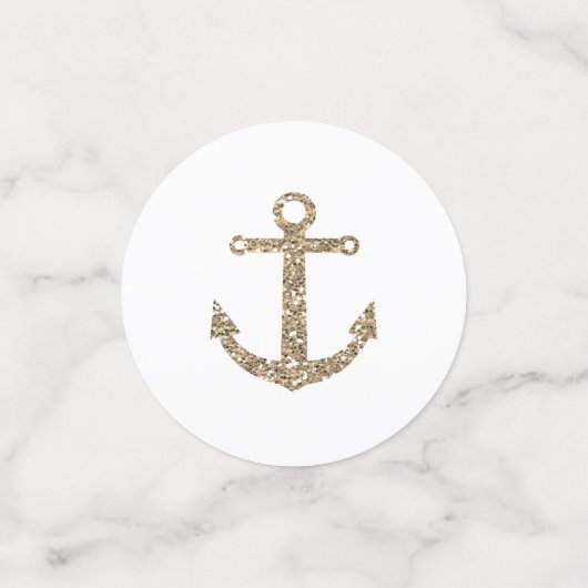 Gold Glitter Anker Nautisch Strand Tropische Parti Confetti (Kleine voorkant)