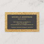 Gold Glitter  Antiek Key Real Estate Visitekaartje (Achterkant)