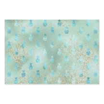 Gold Glitter Aqua Glam Tropische anananassen  