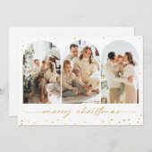 Gold Glitter Arch-kerstfoto Wenskaart Kaart (Voorkant / Achterkant)