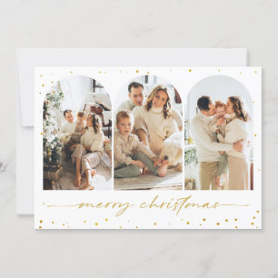 Gold Glitter Arch-kerstfoto Wenskaart Kaart