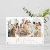 Gold Glitter Arch-kerstfoto Wenskaart Kaart (Staand voorkant)