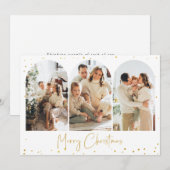 Gold Glitter Arch-kerstfoto Wenskaart Kaart (Voorkant / Achterkant)