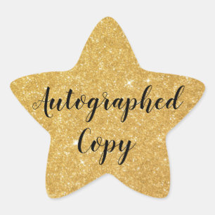 Gold Glitter Autograded Copy Writer Star Ster Sticker