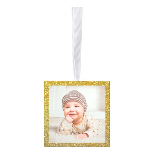 Gold Glitter baby eerste kerstdrie foto Decoratie (Rechts)