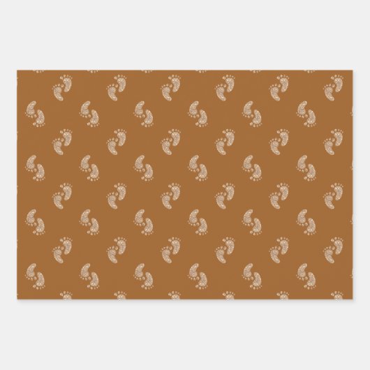 Gold Glitter Baby Feet Baby shower Wrapping Paper (Voorkant)