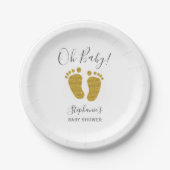 Gold Glitter Baby Feet Papieren Bordje (Voorkant)