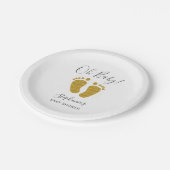 Gold Glitter Baby Feet Papieren Bordje (Gekanteld)