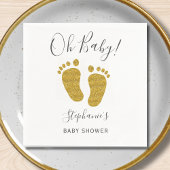 Gold Glitter Baby Feet Servet