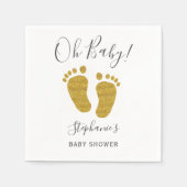 Gold Glitter Baby Feet Servet (Voorkant)