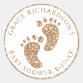 Gold Glitter Baby shower Favoriet Sticker (Voorkant)