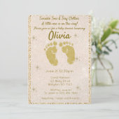 Gold Glitter Baby shower Invitation Kaart (Staand voorkant)