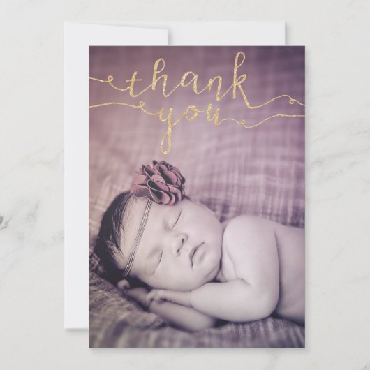 Gold Glitter Baby Sip & Bekijk de foto Uitnodiging (Voorkant)