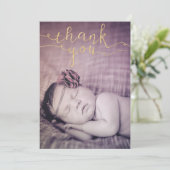 Gold Glitter Baby Sip & Bekijk de foto Uitnodiging (Staand voorkant)