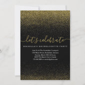 Gold Glitter Bachelorette Party Invitation Kaart (Voorkant)