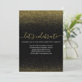 Gold Glitter Bachelorette Party Invitation Kaart (Staand voorkant)