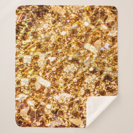 Gold glitter background sherpa deken (Voorkant)