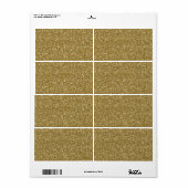 Gold Glitter Background Sjabloon Etiket (Full Sheet)