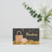 *~* Gold Glitter BAG ROOS MODE Stars Visitekaartje (Staand voorkant)