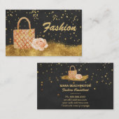 *~* Gold Glitter BAG ROOS MODE Stars Visitekaartje (Voorkant / Achterkant)