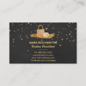 *~* Gold Glitter BAG ROOS MODE Stars Visitekaartje (Achterkant)