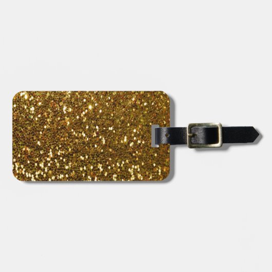 Gold Glitter Bagagelabel (Voorkant horizontaal)