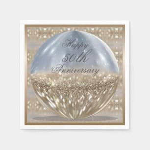 Gold Glitter Ball Napkins Servetten