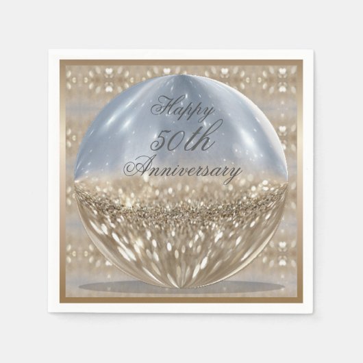 Gold Glitter Ball Napkins Servetten (Voorkant)
