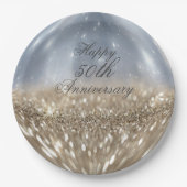 Gold Glitter Ball Paper-Borden Papieren Bordje (Voorkant)