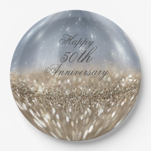 Gold Glitter Ball Paper-Borden Papieren Bordje (Voorkant)