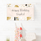 Gold Glitter-ballonnen en Kind van feestdagen bij  Spandoek (Insitu)