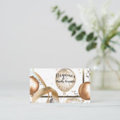 Gold Glitter Ballonnen White Party Evenementenplan Visitekaartje (Staand voorkant)