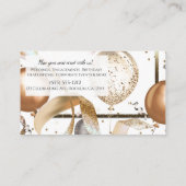Gold Glitter Ballonnen White Party Evenementenplan Visitekaartje (Achterkant)