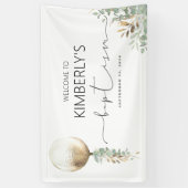 Gold Glitter Balloon Baptisme Spandoek (Verticaal)