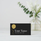 Gold Glitter Balloon Event Party Planner Black Visitekaartje (Staand voorkant)