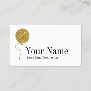 Gold Glitter Balloon Event Party Planner Visitekaartje