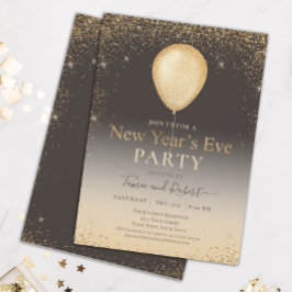 Gold Glitter Balloon nieuwjaarsfeest Kaart