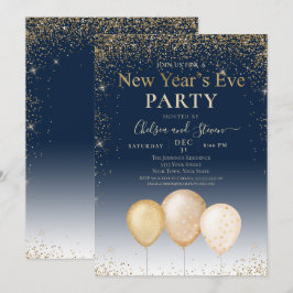 Gold Glitter Balloon nieuwjaarsfeest Kaart